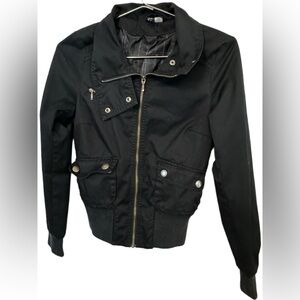 Retro Black H&M Women’s S Lightweight 80s Vibe Moto Jacket MINTY